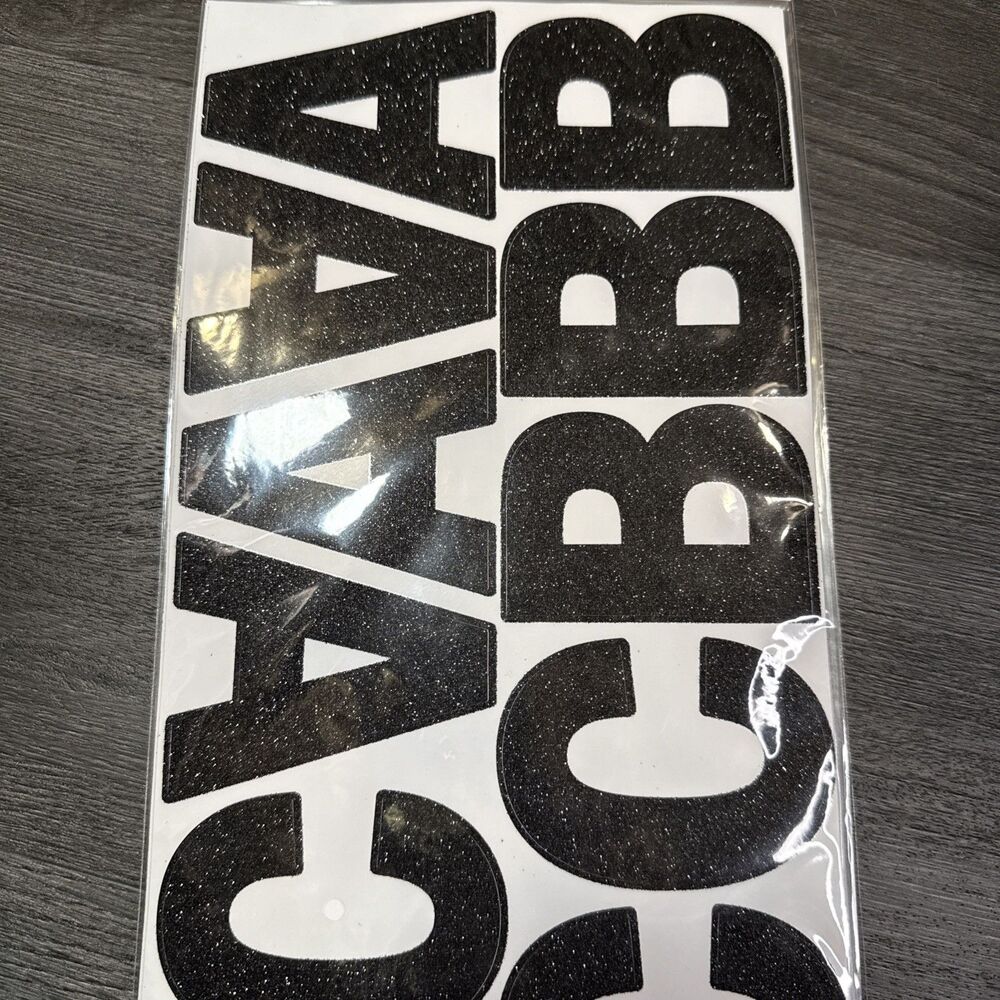 3‎ Inch Letter Sparkling, Self-Adhesive Large Capital Alphabet 21 Black